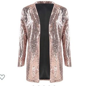 Irisie Sequin Blazer, Gold, M, NWT